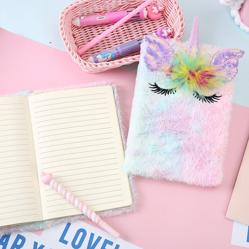 Plush Unicorn Fairy Notebooks and Journals