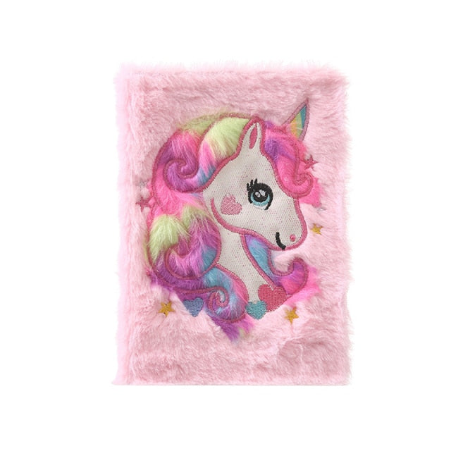 Plush Pink or Purple Unicorn Notebooks and Journals