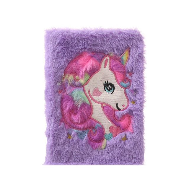 Plush Pink or Purple Unicorn Notebooks and Journals