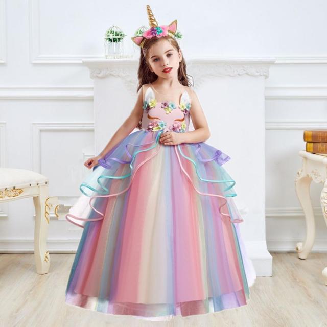 Unicorn Princess Rainbow Ball Gown