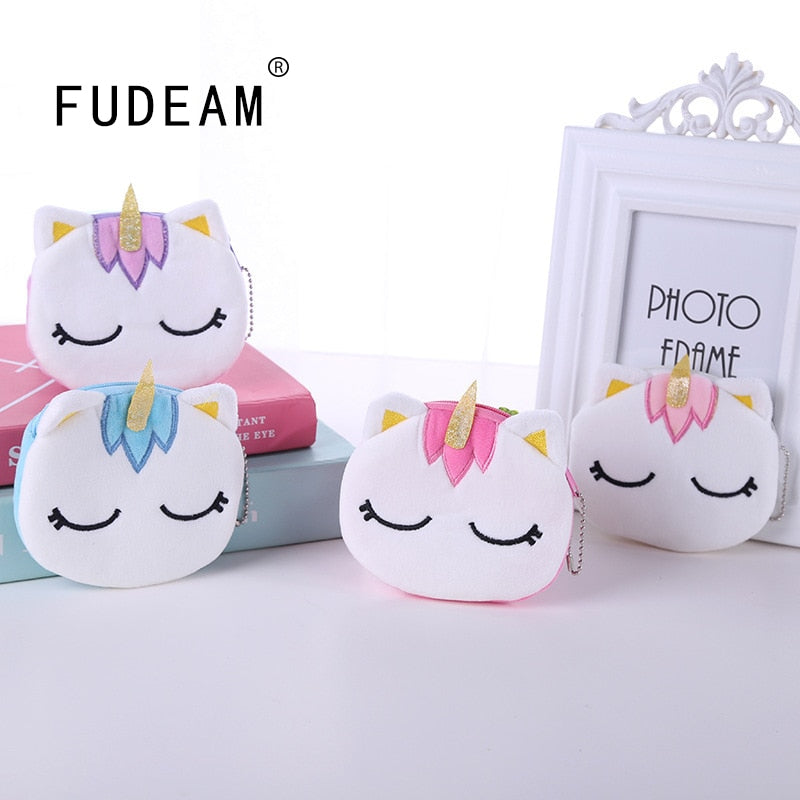 Soft Plush Cartoon Unicorn Coin Purse