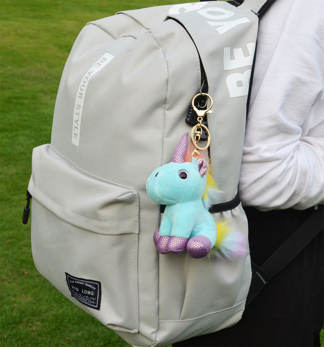 Candy Colour Plush Unicorn Keychain