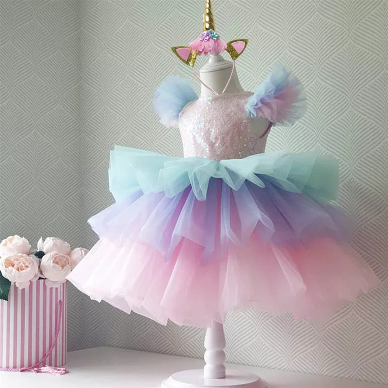 Rainbow Unicorn Princess Dress