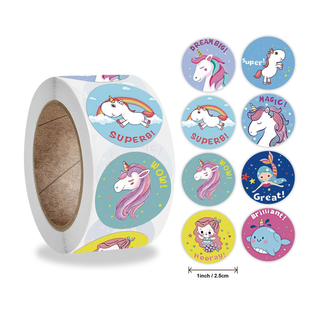 100-500pcs Unicorn Sticker for Kids