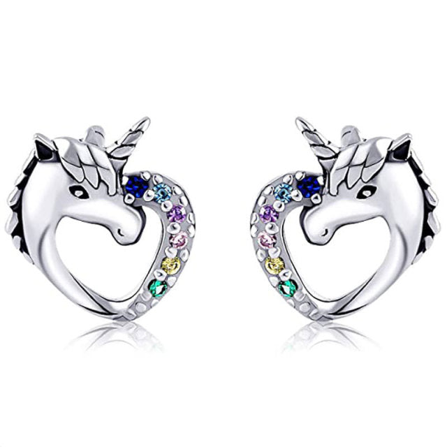 New Cute Unicorn Stud Earrings