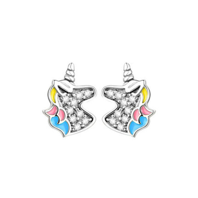 New Cute Unicorn Stud Earrings