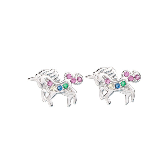 New Cute Unicorn Stud Earrings