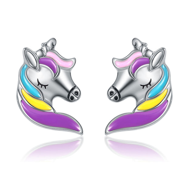 New Cute Unicorn Stud Earrings