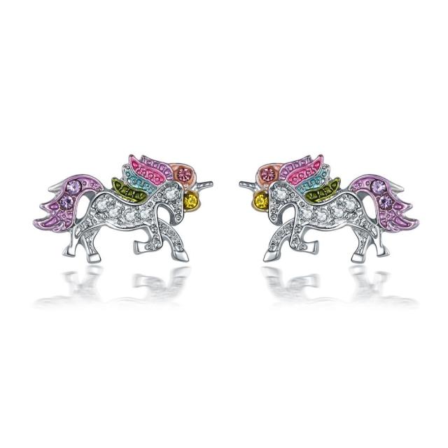 New Cute Unicorn Stud Earrings