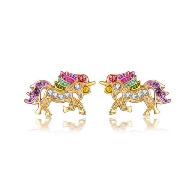 New Cute Unicorn Stud Earrings