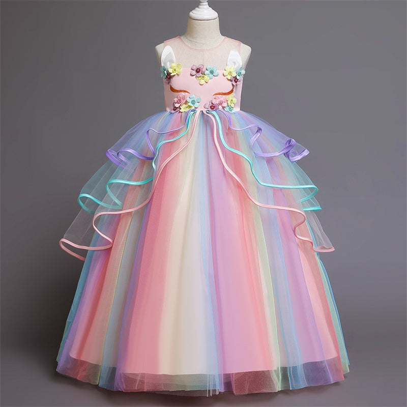 Unicorn Princess Rainbow Ball Gown