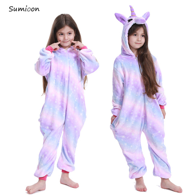 Unicorn Jumpsuits for Girls and Boys Purple Star