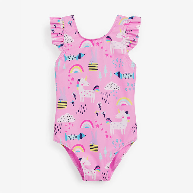 1-5 Years Unicorn One Piece Swimsuit Girls Pink Multi