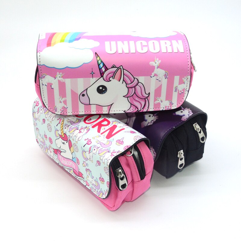 2 Compartment Unicorn Pencil Case