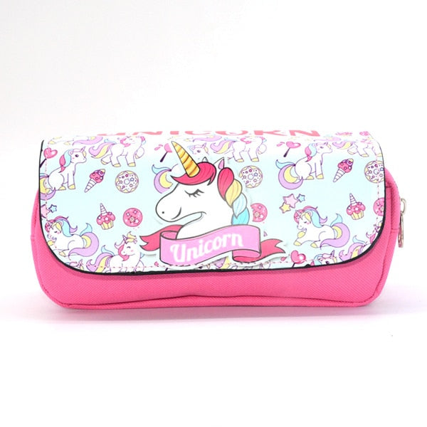 2 Compartment Unicorn Pencil Case