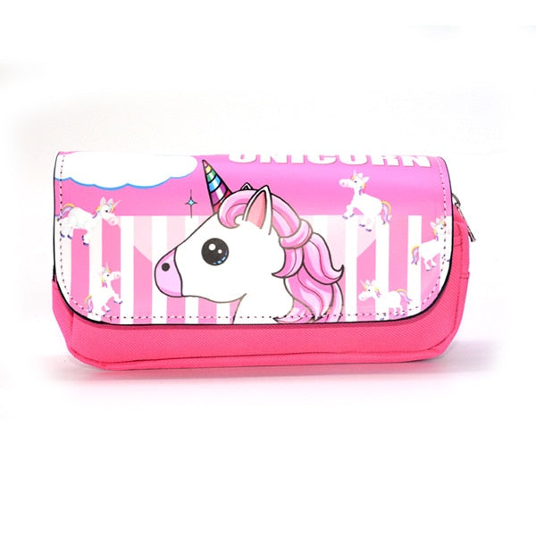 2 Compartment Unicorn Pencil Case