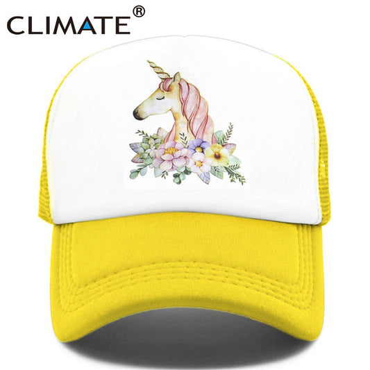 Unicorn Baseball Cap for Kids and Adults Yellow